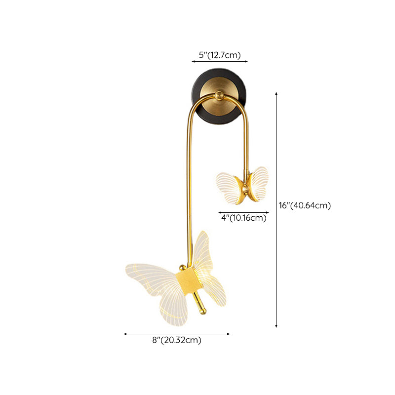 Nordic Style Iron Wall Light Butterflies Shape Wall Lamp for Children's Room