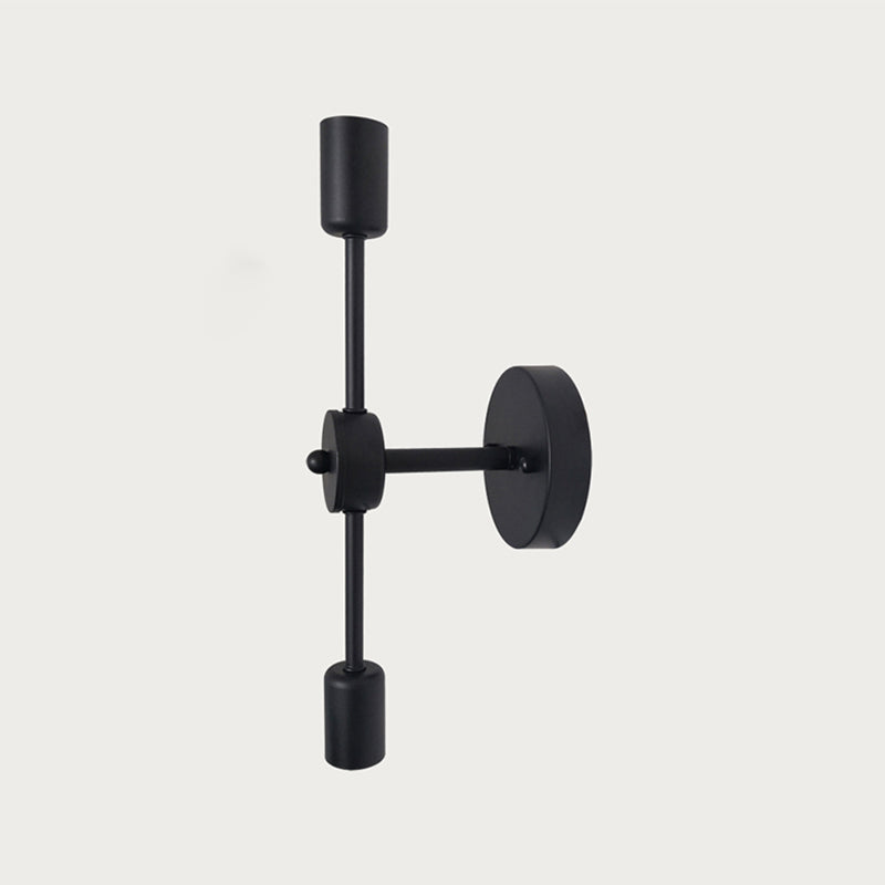 Modern Wall Sconce Linear Shape Wall Light with Metal Shade for Bedroom in Black