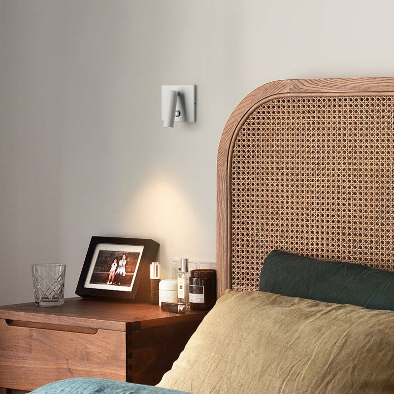 Modern Simple Wall Light Square Shape Wall Lamp with Aluminum Shade for Bedroom