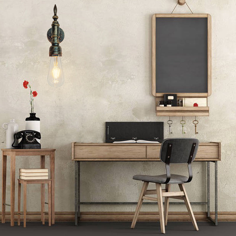 Industrial Wall Sconce Pipe Shape Wall Light with Metal Shade for Shower Room