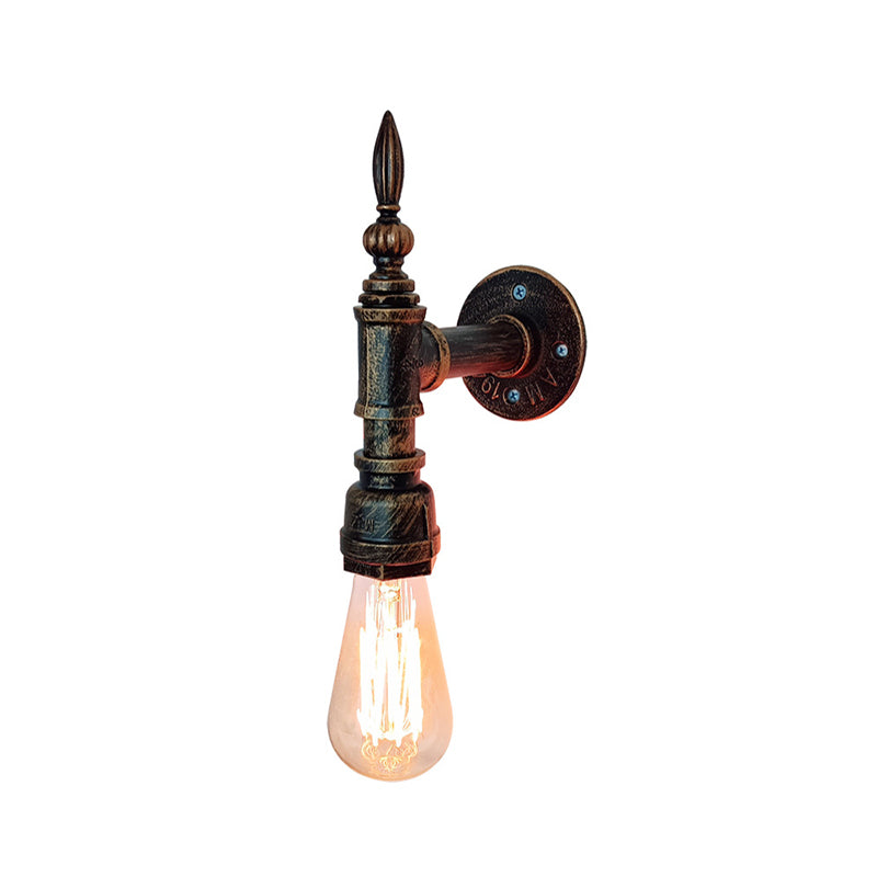 Industrial Wall Sconce Pipe Shape Wall Light with Metal Shade for Shower Room