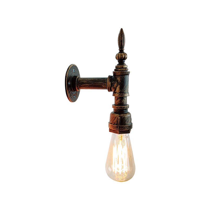 Industrial Wall Sconce Pipe Shape Wall Light with Metal Shade for Shower Room