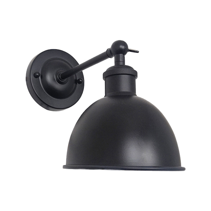 Industrial Wall Sconce Dome Shape Wall Light with Metal Shade for Bedroom