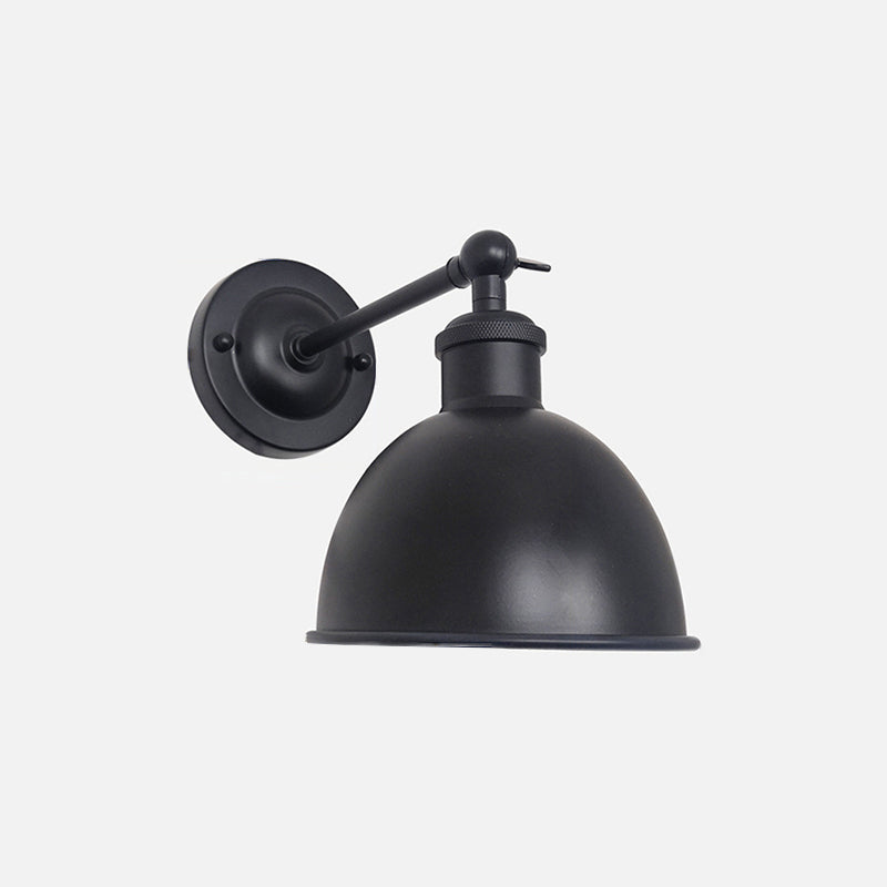Industrial Wall Sconce Dome Shape Wall Light with Metal Shade for Bedroom