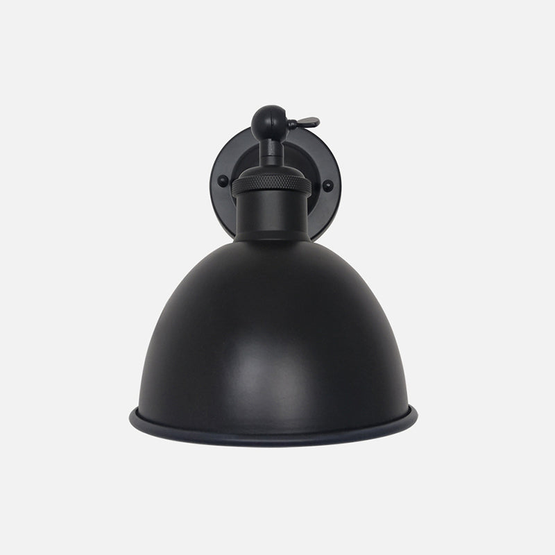 Industrial Wall Sconce Dome Shape Wall Light with Metal Shade for Bedroom