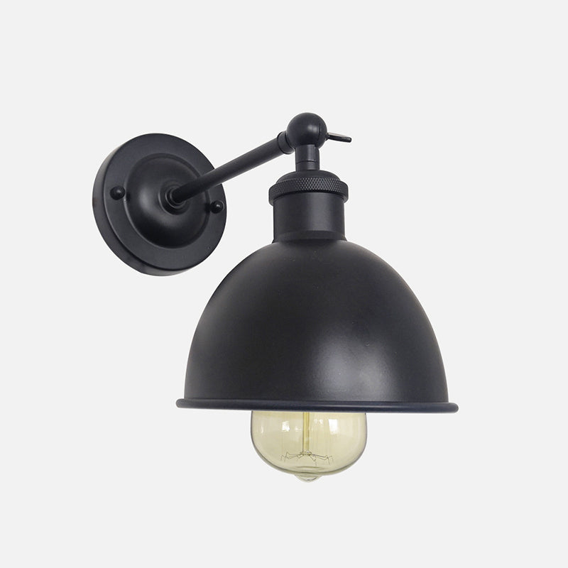 Industrial Wall Sconce Dome Shape Wall Light with Metal Shade for Bedroom