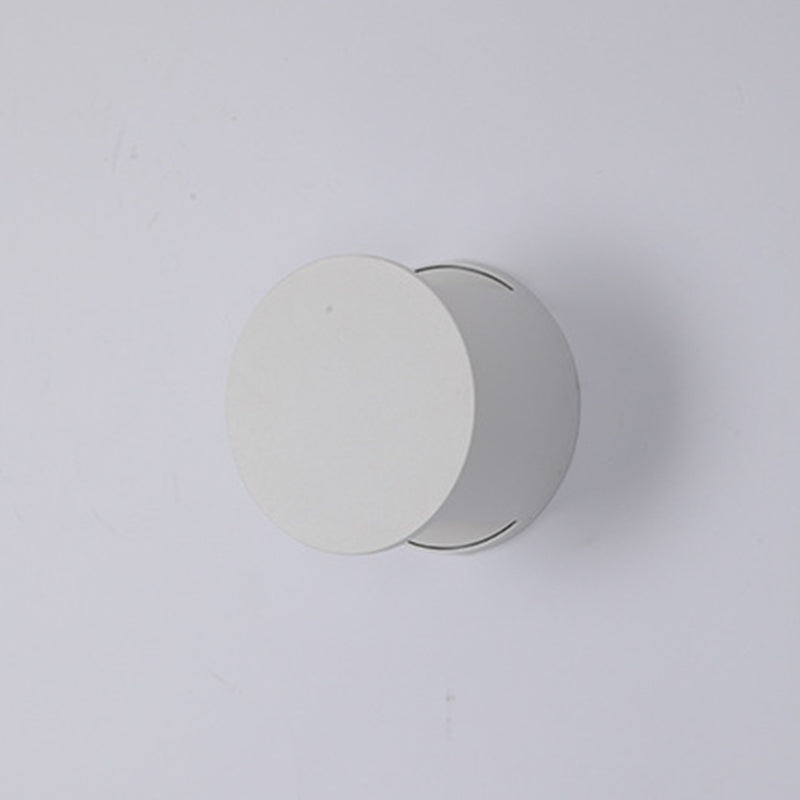 Hoop Shape Wall Light Modern Style Metal 2 Lights Sconce in Black/White