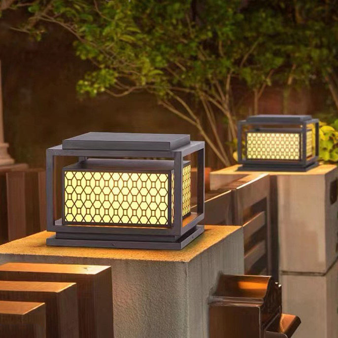 Waterproof Square Pillar Lamp Blown Solar Outdoor Lights for Garden