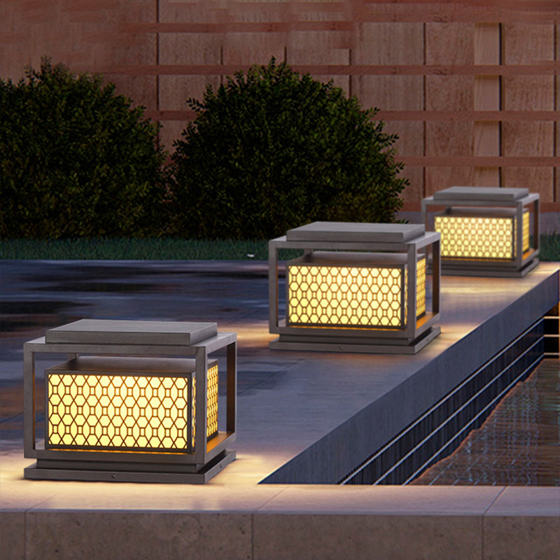 Waterproof Square Pillar Lamp Blown Solar Outdoor Lights for Garden