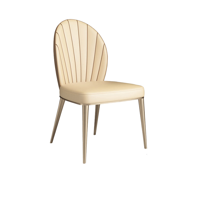 Upholstered Dining Chairs Beige Faux Leather Kitchen Dining Chairs