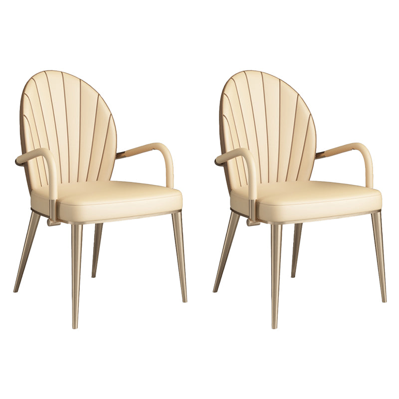 Upholstered Dining Chairs Beige Faux Leather Kitchen Dining Chairs