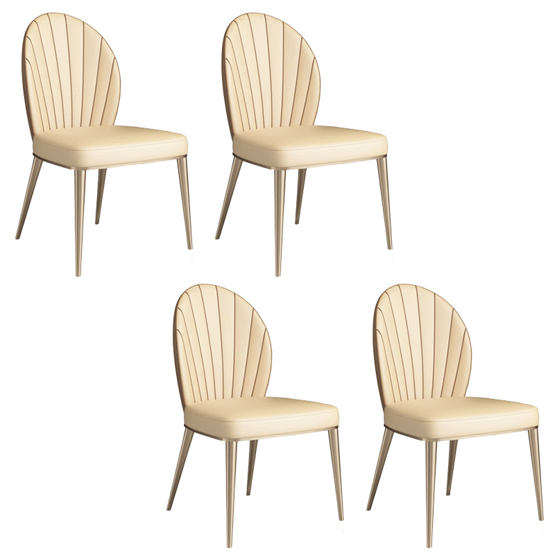 Upholstered Dining Chairs Beige Faux Leather Kitchen Dining Chairs