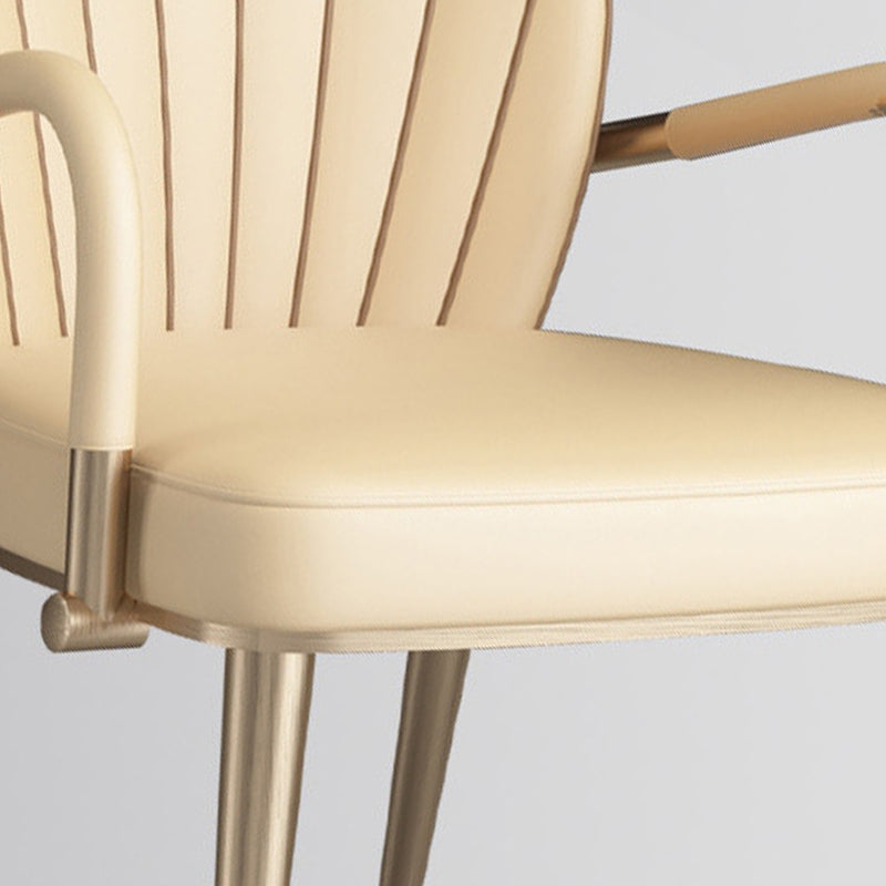 Upholstered Dining Chairs Beige Faux Leather Kitchen Dining Chairs