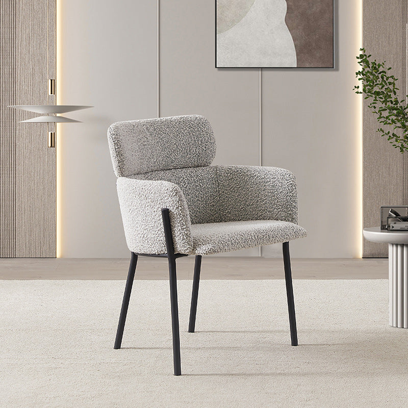 Kitchen Dining Arm Chair Contemporary Dining Chair with Black Metal Legs