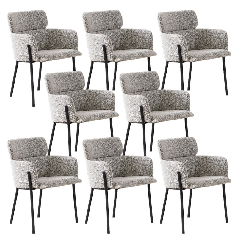 Kitchen Dining Arm Chair Contemporary Dining Chair with Black Metal Legs
