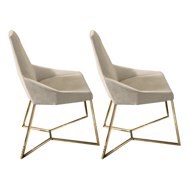Glam Kitchen Dining Chairs Faux Leather Side Chairs with Gold Legs