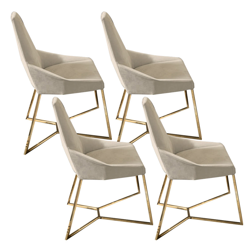 Glam Kitchen Dining Chairs Faux Leather Side Chairs with Gold Legs