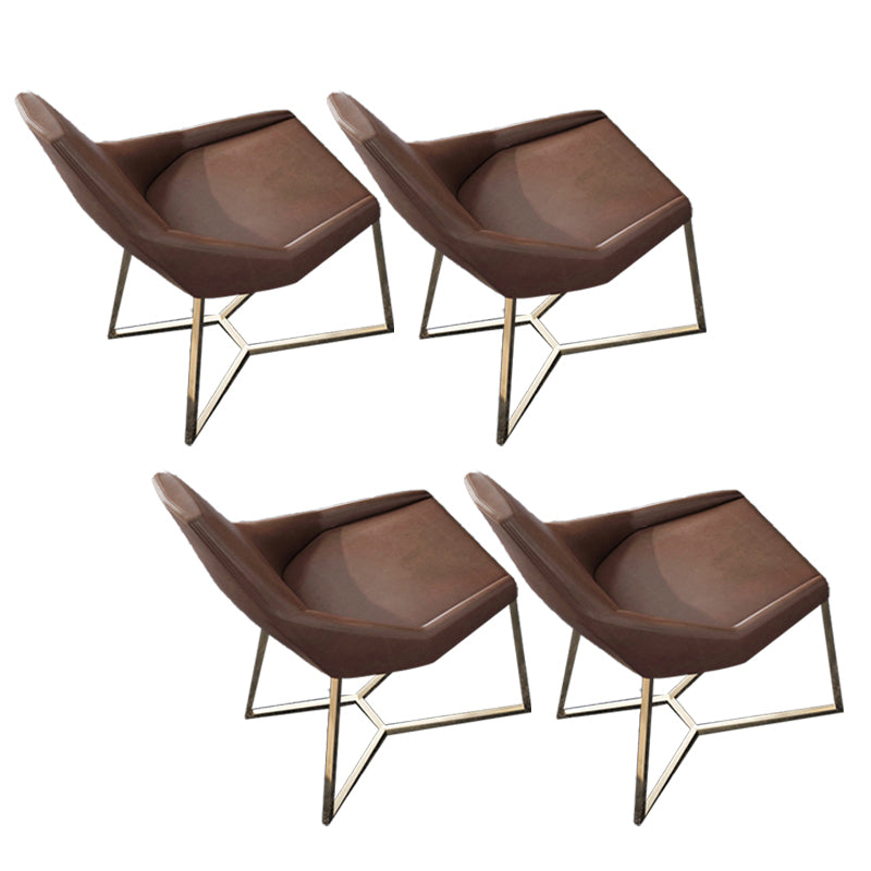 Glam Kitchen Dining Chairs Faux Leather Side Chairs with Gold Legs