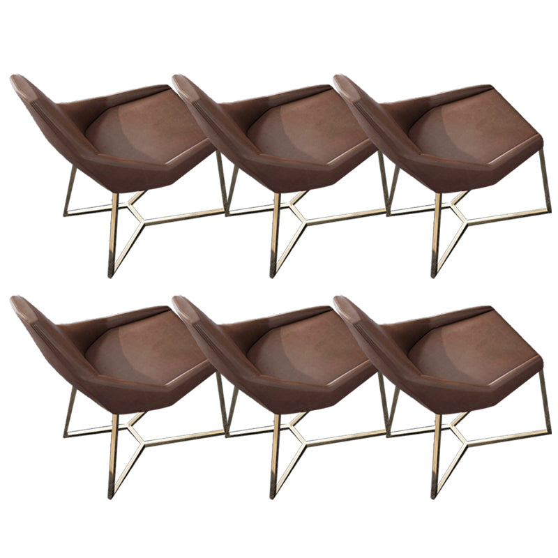 Glam Kitchen Dining Chairs Faux Leather Side Chairs with Gold Legs