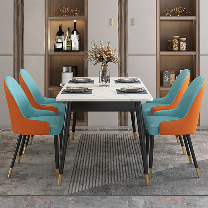 Contemporary Upholstered Armless Dining Chairs Parsons Chairs