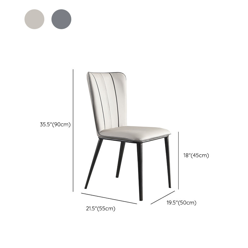 Contemporary Side Chair Solid Back Dining Room Chair for Dining Room