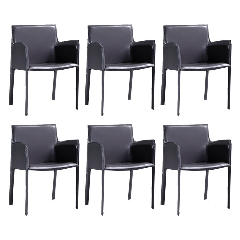 Industrial Arm Chair Solid Back Dining Room Chair for Dining Room