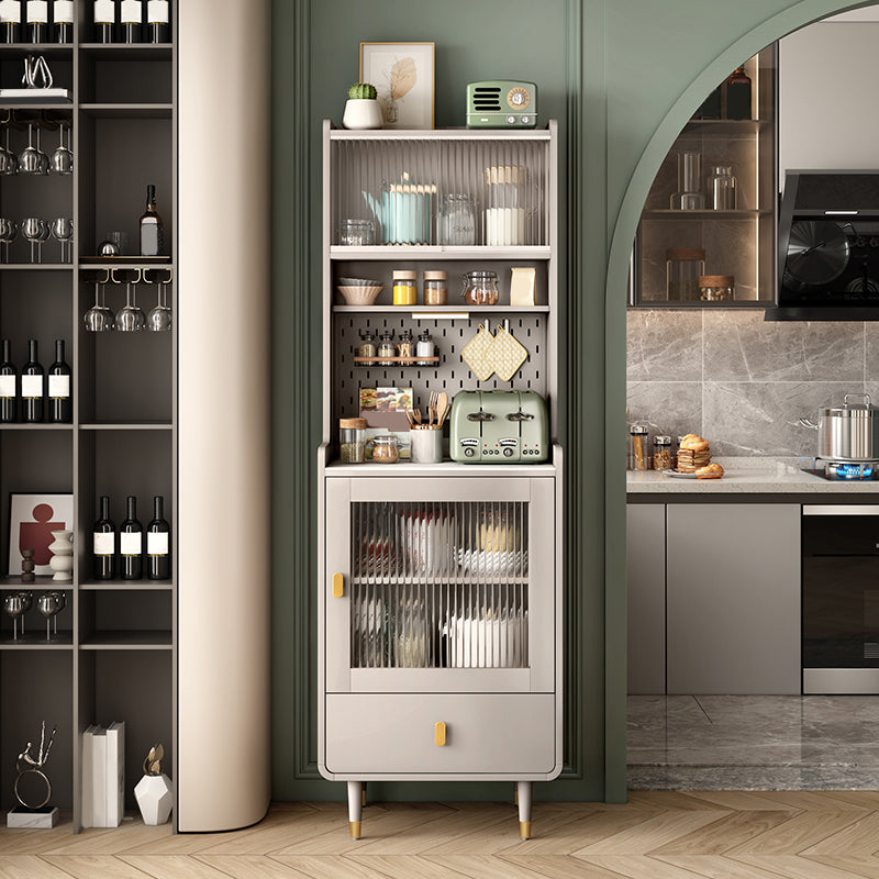 15.7"W√ó70.4"H Sideboard 1 Drawer Sintered Stone Server with Glass Door and LED Light