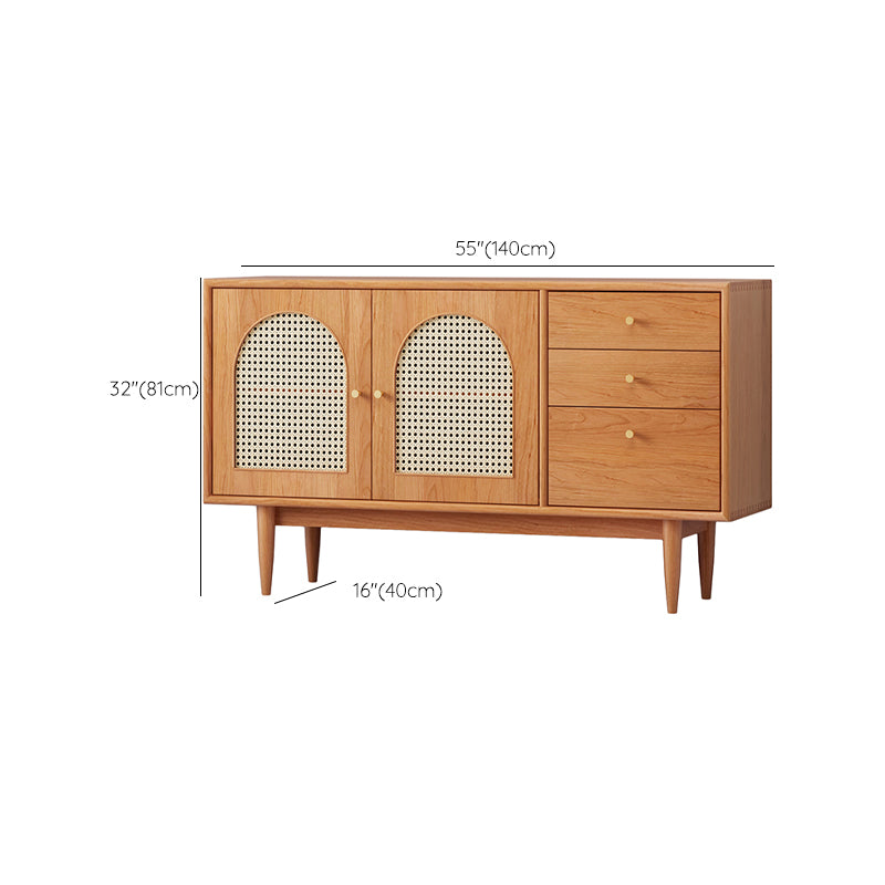 Modern Style Rectangle Storage Sideboard 55"L Wooden Side Board with Drawers and Door