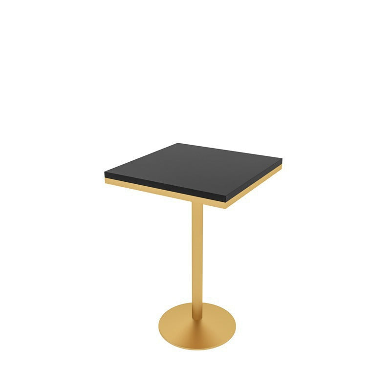 Glam Bar Table in Metal Pedestal Faux Marble Top Bar Dining Table for Small Places