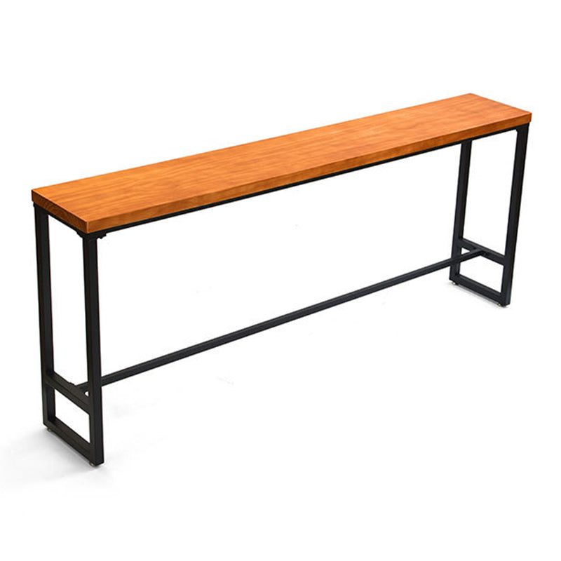 Industrial Bar Table Solid Wood Bar Height Rectangle Pub Table for Breakroom