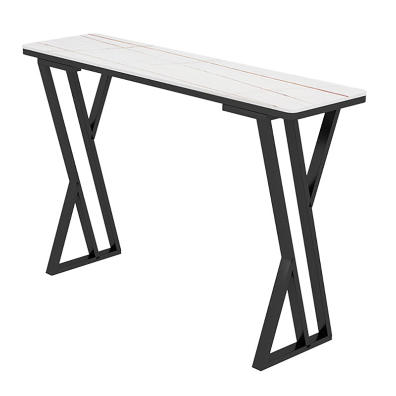 Rectangle Sintered Stone Bar Table Sled Base Dining Table for Kitchen Living Room