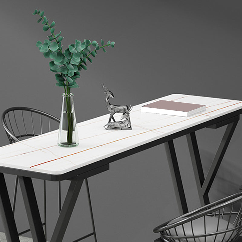 Rectangle Sintered Stone Bar Table Sled Base Dining Table for Kitchen Living Room