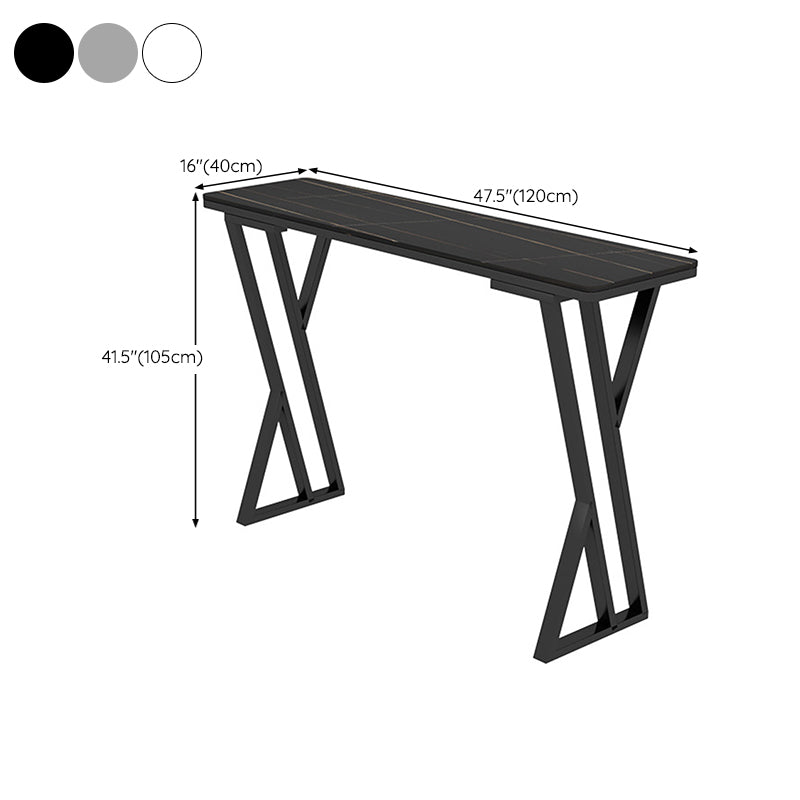 Rectangle Sintered Stone Bar Table Sled Base Dining Table for Kitchen Living Room