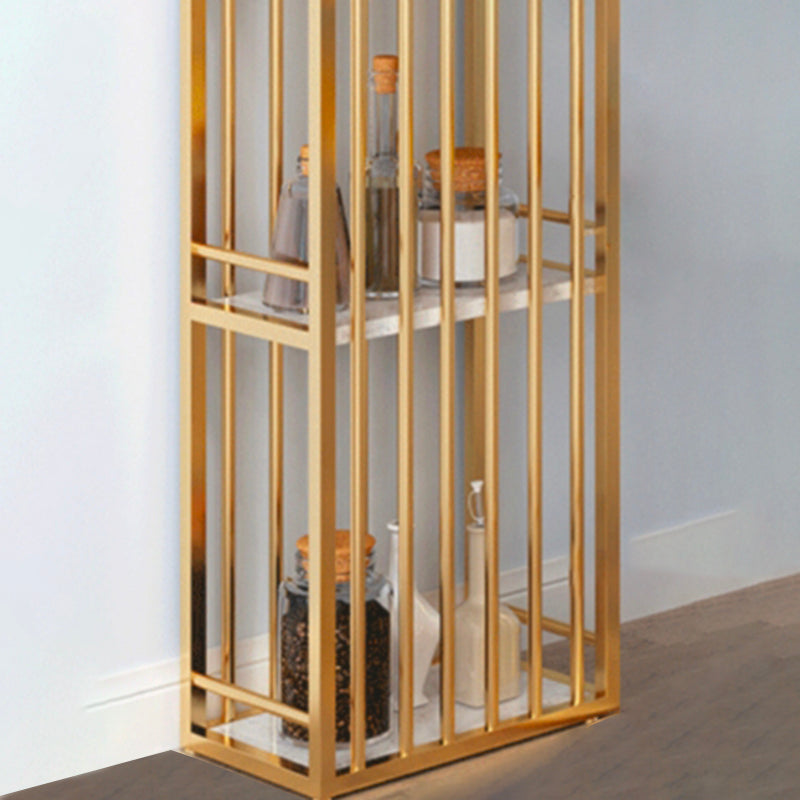 Glam Pub Height Dining Table Stone Top Pub Table with Gold Base