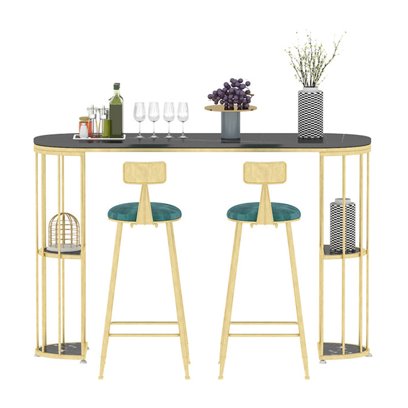 Oval Pub Table Bar Height Glam Bar Table for Indoor and Breakroom