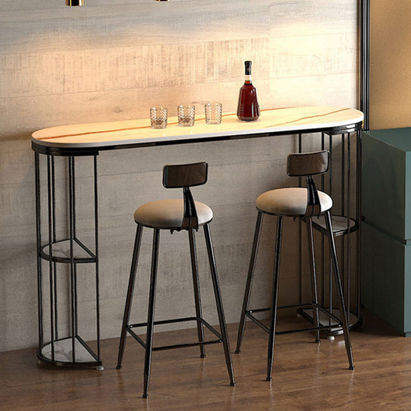 Oval Pub Table Bar Height Glam Bar Table for Indoor and Breakroom