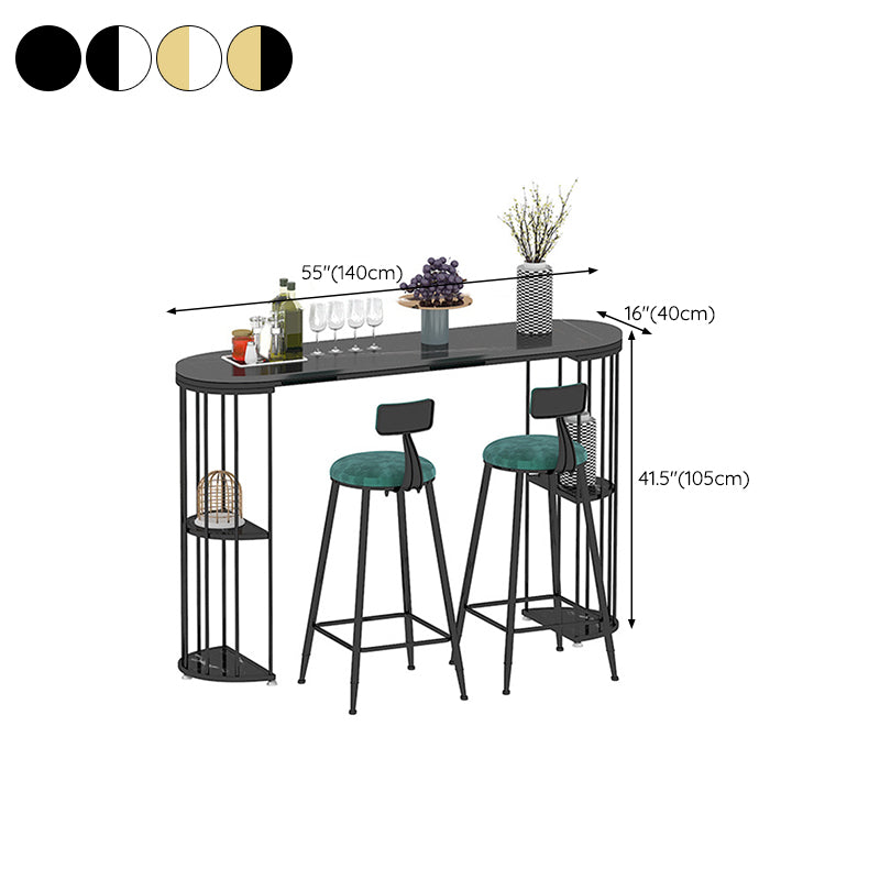 Oval Pub Table Bar Height Glam Bar Table for Indoor and Breakroom