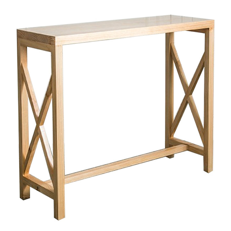 Rectangle Bar Table Solid Wood Contemporary Pub Table for Indoor