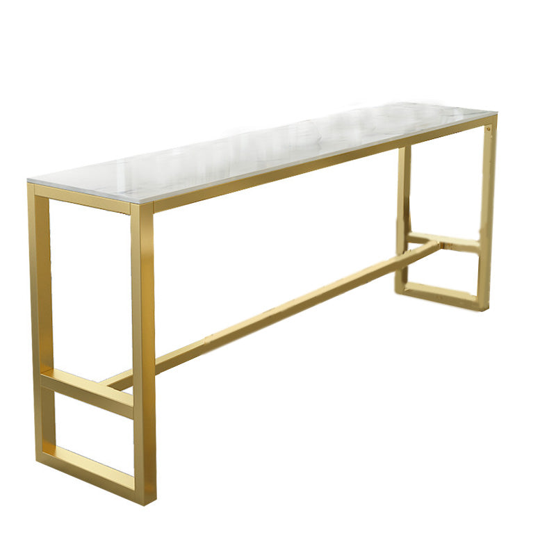 Glam Bar-height Table Rectangular and White Top Table for Living Room