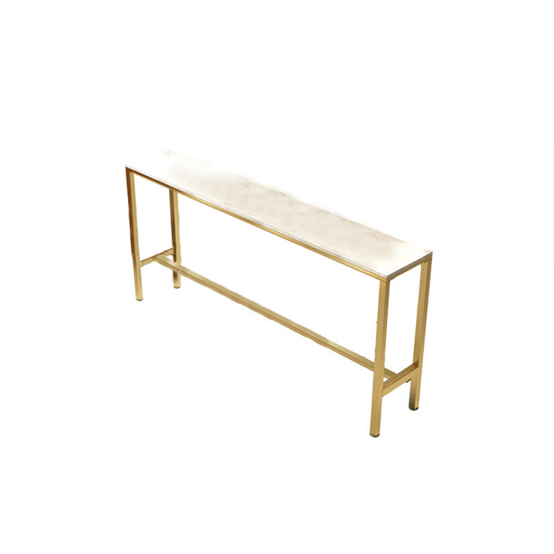 Modern Bar-height Table with White Faux Marble Top 41.3-inch Height Table for Patio Use