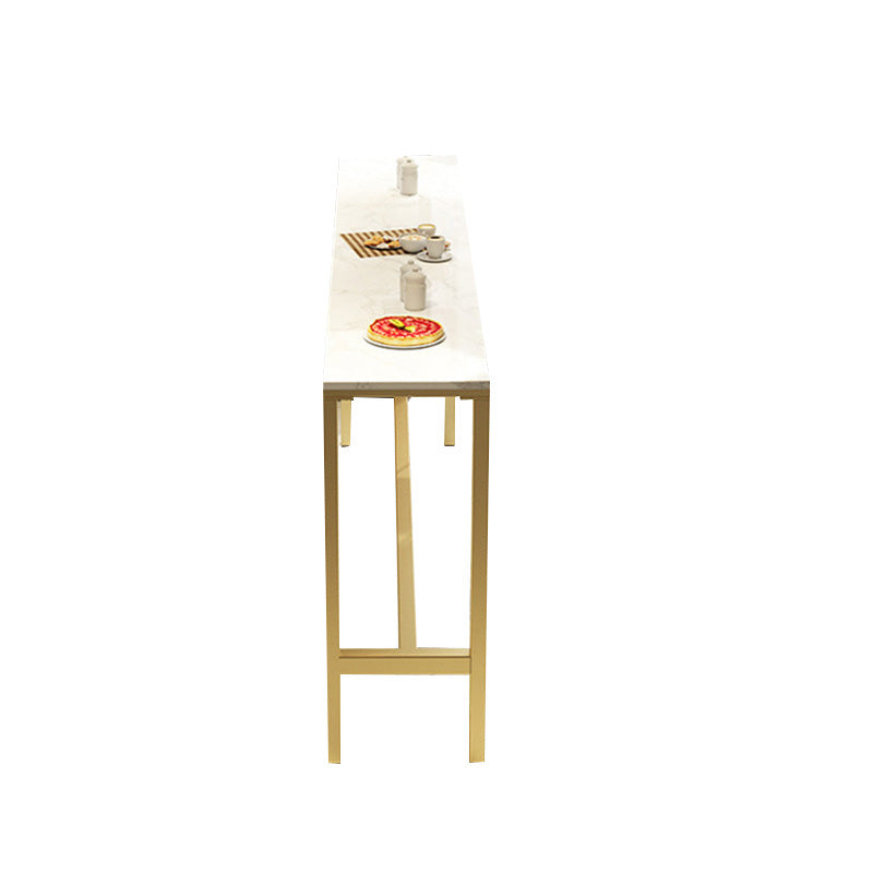 Modern Bar-height Table with White Faux Marble Top 41.3-inch Height Table for Patio Use