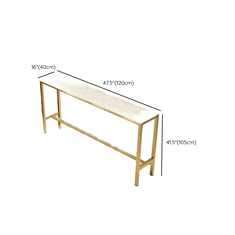 Modern Bar-height Table with White Faux Marble Top 41.3-inch Height Table for Patio Use