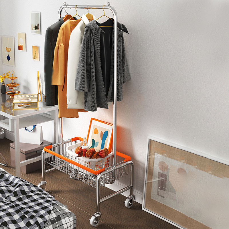 Modern Coat Hanger Metal Free Standing Scroll Wheel Design Hall Tree for Bedroom