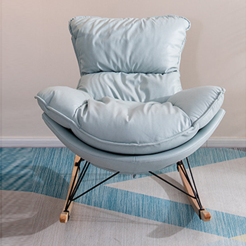 Leisure Rocking Chair Velvet Pure Color Indoor Rocker Chair with Ottoman