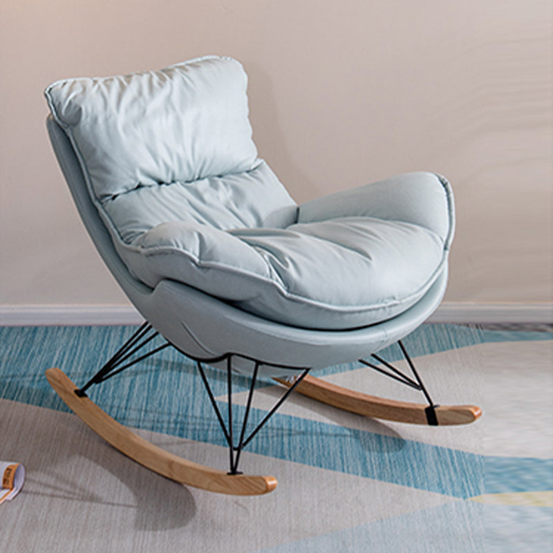 Leisure Rocking Chair Velvet Pure Color Indoor Rocker Chair with Ottoman