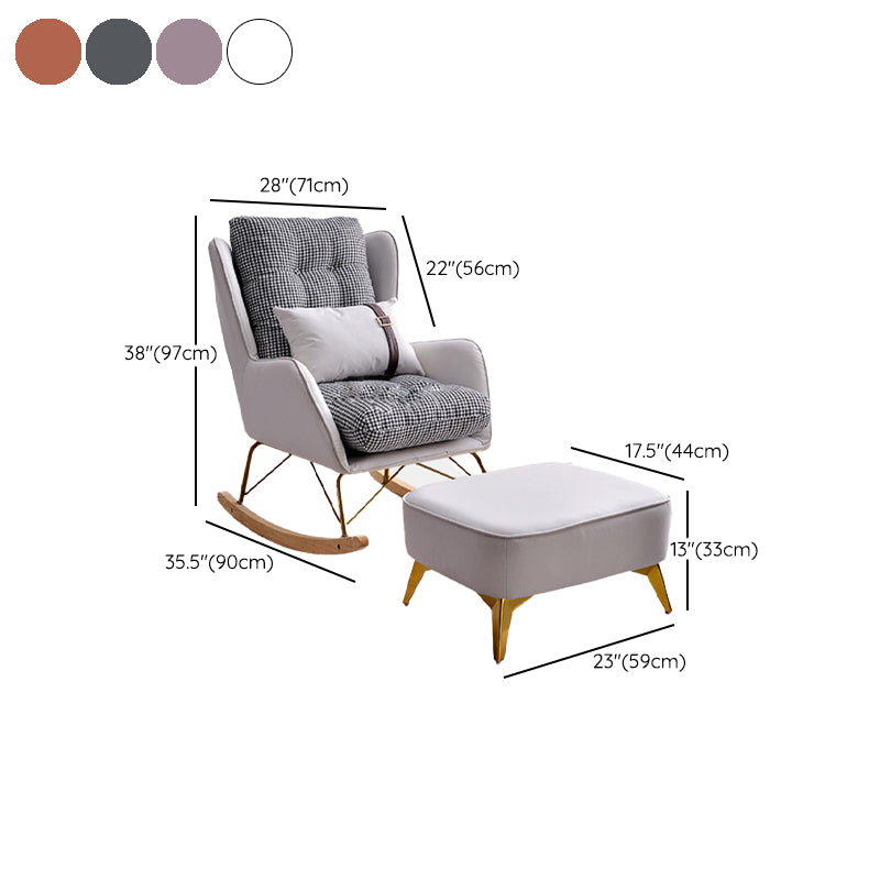 Faux Leather Modern Rocking Chair Water Resistant Rocker Chair with Pillow
