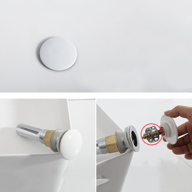 Modern Bathroom Sink Porcelain Solid Color Round Vessel Bathroom Sink