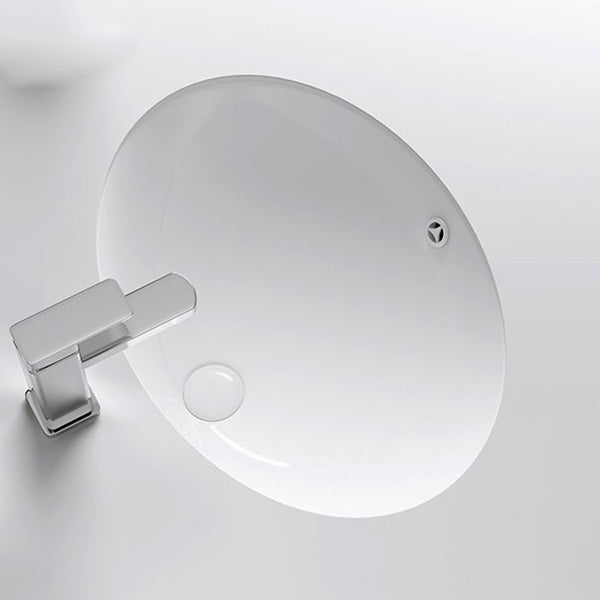 Modern Bathroom Sink Pop-Up Drain Porcelain Solid Color Oval-Shape Vessel Lavatory Sink