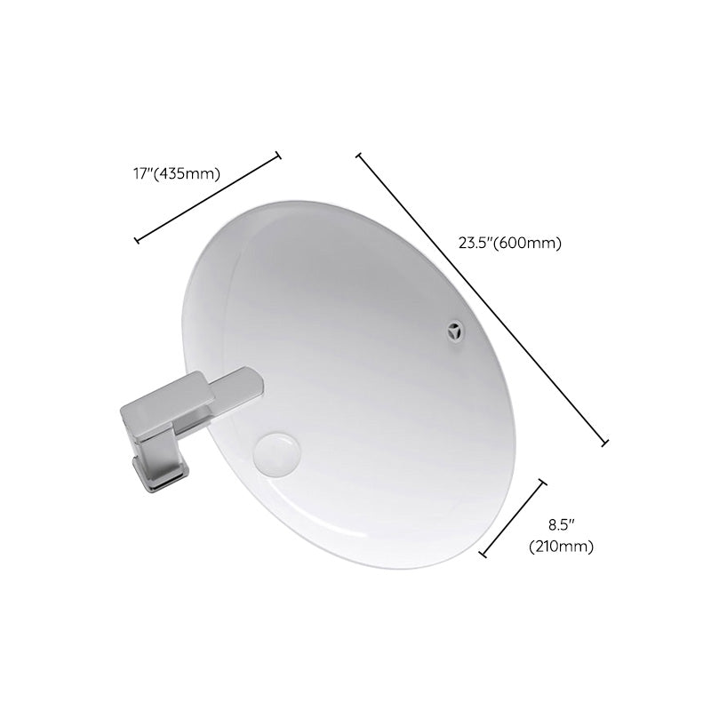 Modern Bathroom Sink Pop-Up Drain Porcelain Solid Color Oval-Shape Vessel Lavatory Sink
