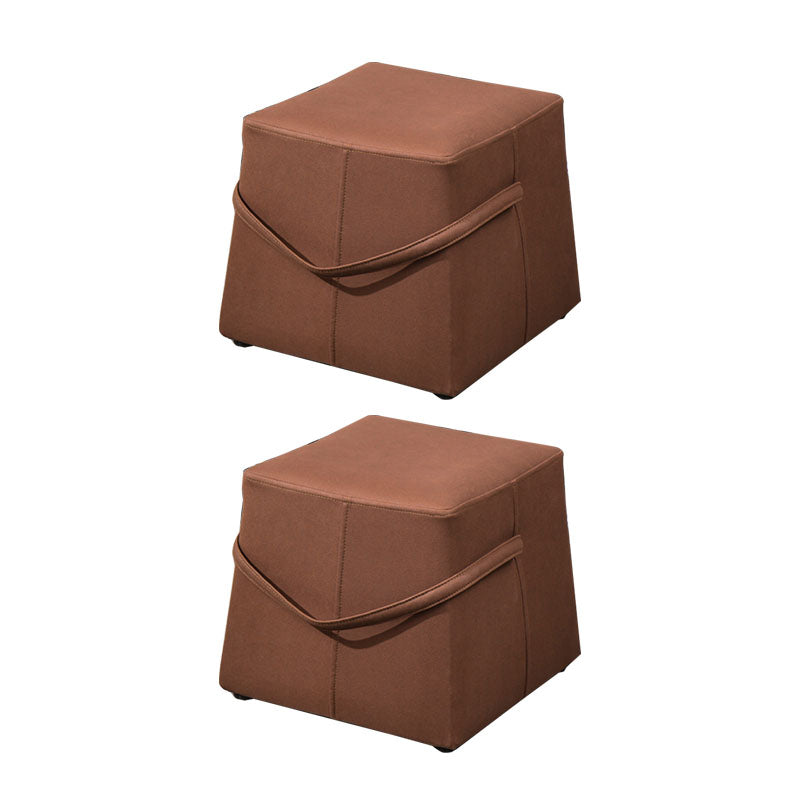 Moden Cotton Pouf Brown Scratch Resistant Pouf for Living Room